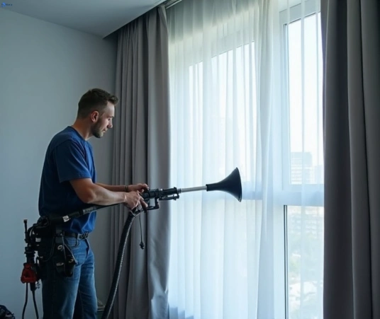 Professional commercial curtain cleaning process equipment Matty Curtain Cleaning north-sydney-nsw